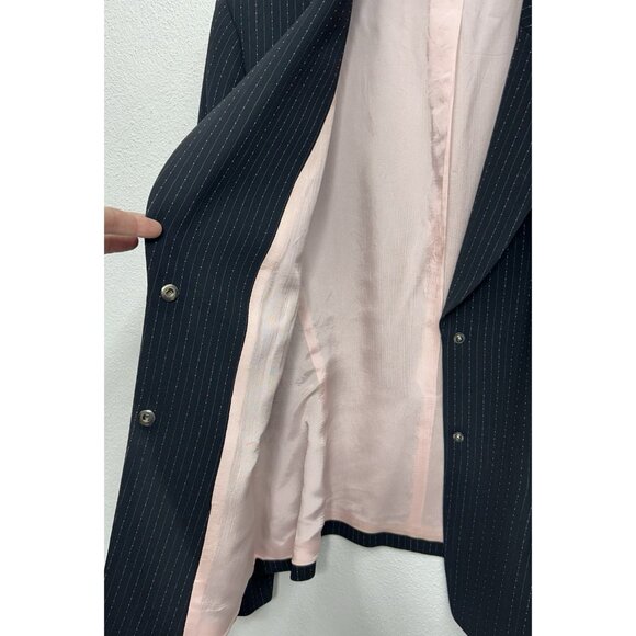 Tahari 2-piece Blazer Skirt Set Women’s 12 Black Pink Stripe Office Career - Picture 7 of 12